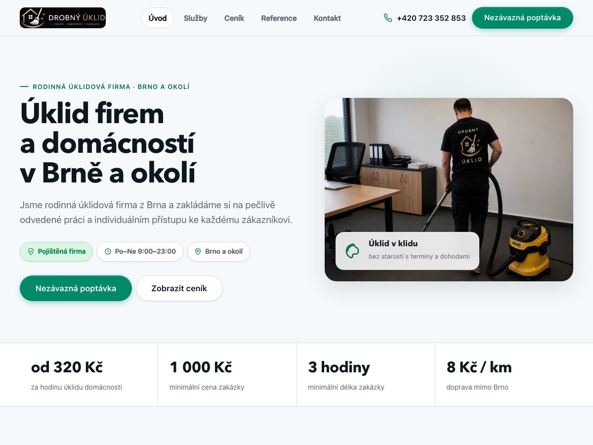 Náhled webu Úklidová firma